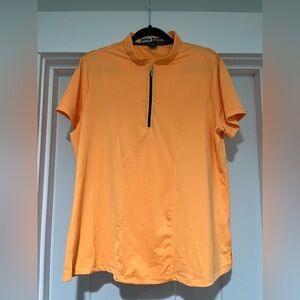 Jamie Sadock Women's Golf Orange Zip Mock Neck.